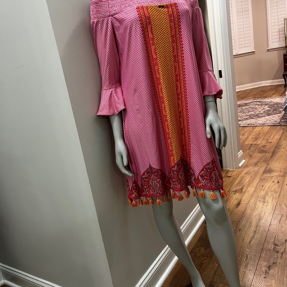Cabana Life Pink and Orange Strapless resort wear